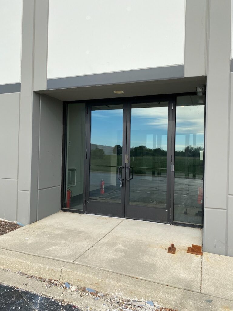 insulated glass doors and windows on commercial building