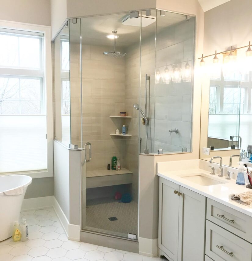 Custom Glass Shower Door Installation | Geneva Glass Works