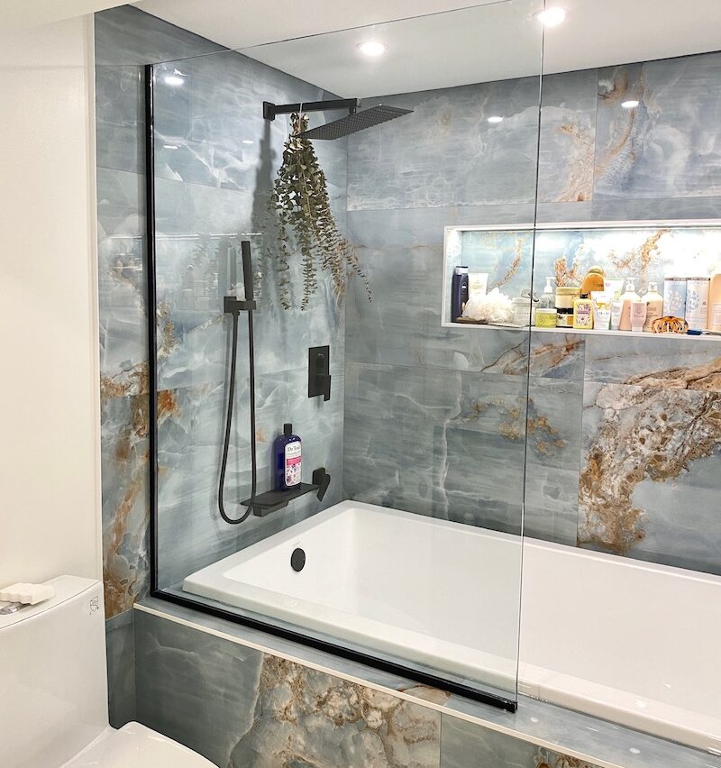 Custom Glass Shower Door Installation | Geneva Glass Works