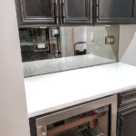 antique glass backsplash for wet bar