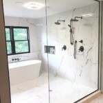 wet room with glass panel