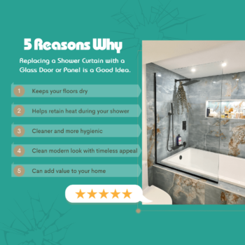 5 reasons why to add a glass shower door to your existing tub
