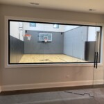 interior window to residential basketball court