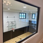 interior window to residential basketball court